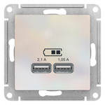 ATN000433 AtlasDesign USB Розетка, 5В, 1 порт x 2,1 А, 2 порта х 1,05 А, механизм, жемчуг